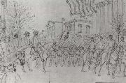 William Waud Sherman Reviewing His Army on Bay Street,Savannah,January painting
